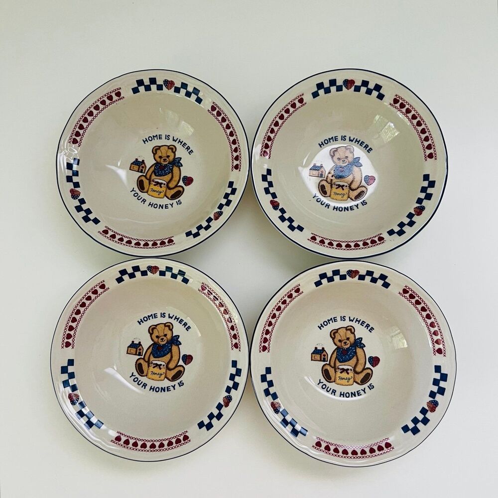 CECIL SAYDAH CO. Home is Where Your Honey Is Ceramic Stoneware Coupe Cearl Bowls